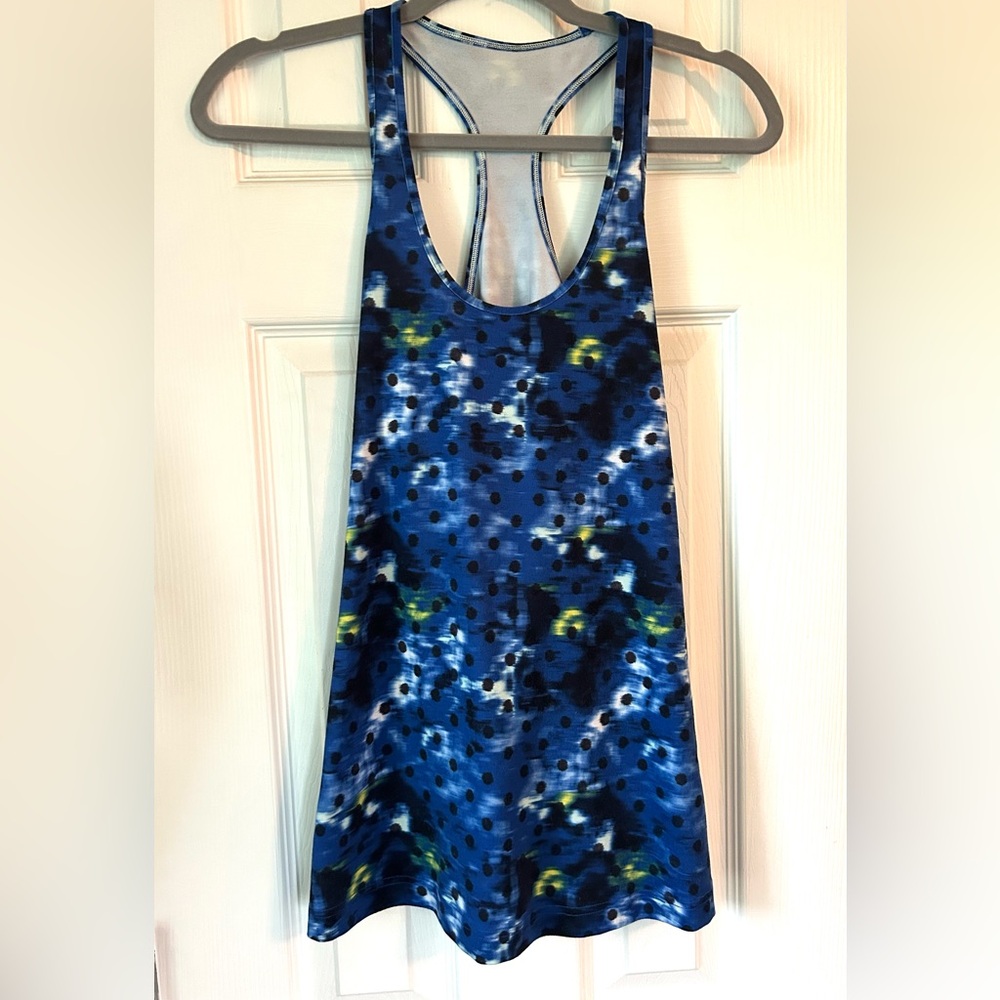 Lululemon Racerback Workout Tank Top – Blue Abstract Polka Dot Print